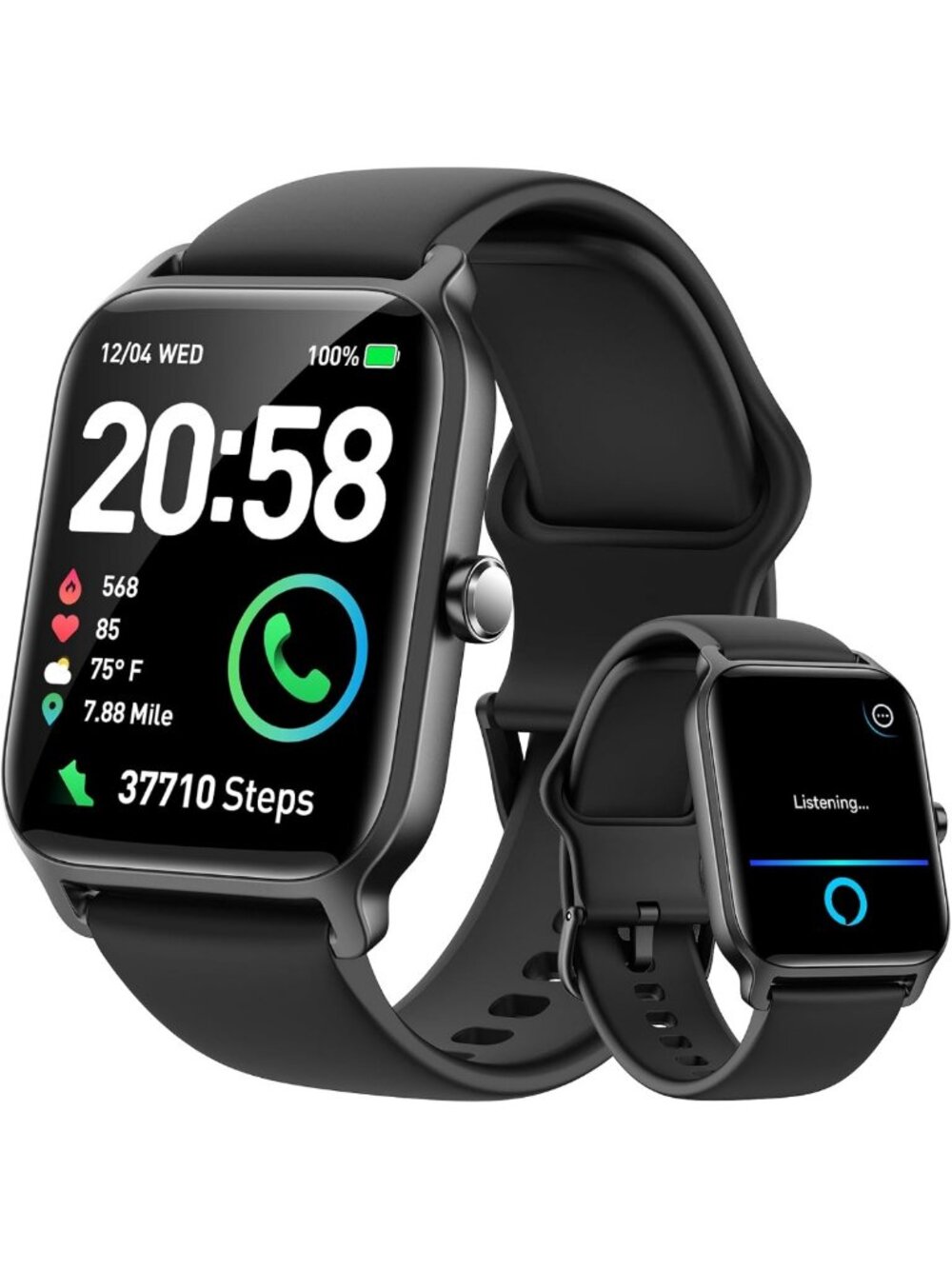 Smart Fitness Watch for Men, 1.8" HD Screen, Waterproof, Heart Rate & Sleep